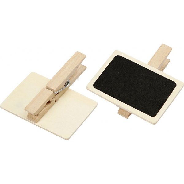 Bord met clip - 6,8 x 4,7 cm - 6 st